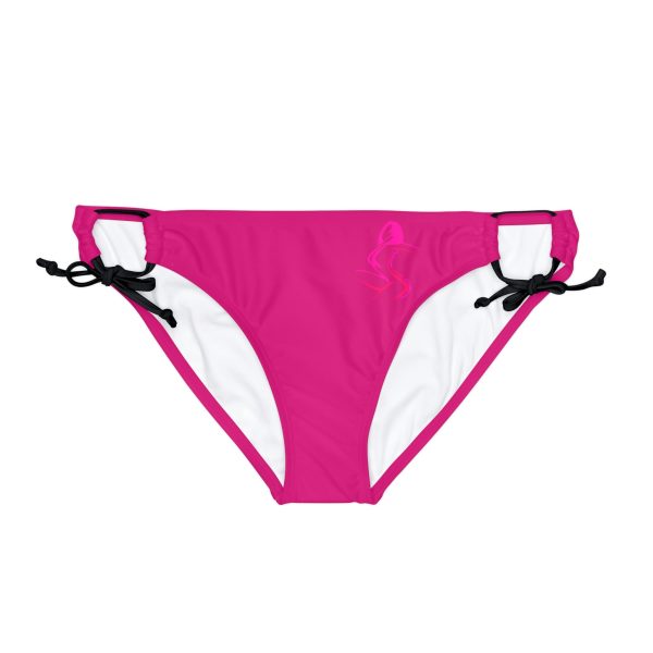 Loop Tie Side Bikini Bottom (AOP) - Women Are Not Costumes (Dark Rose Pink BG) - Image 9