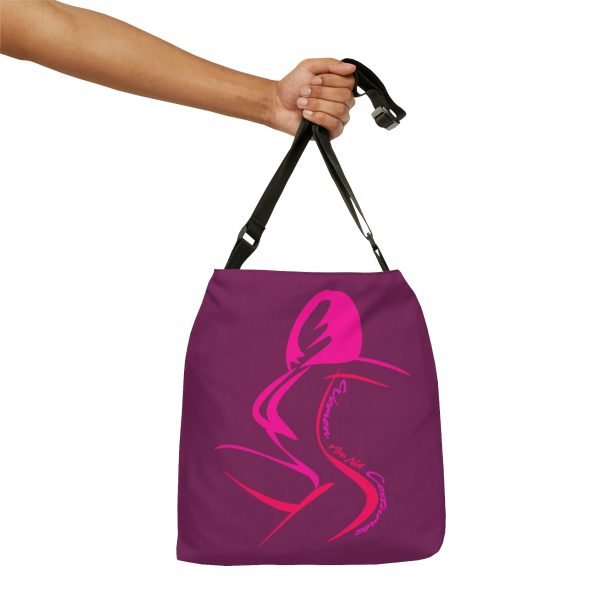 Adjustable Tote Bag (AOP) - Women Are Not Costumes (Purple BG) - Image 4