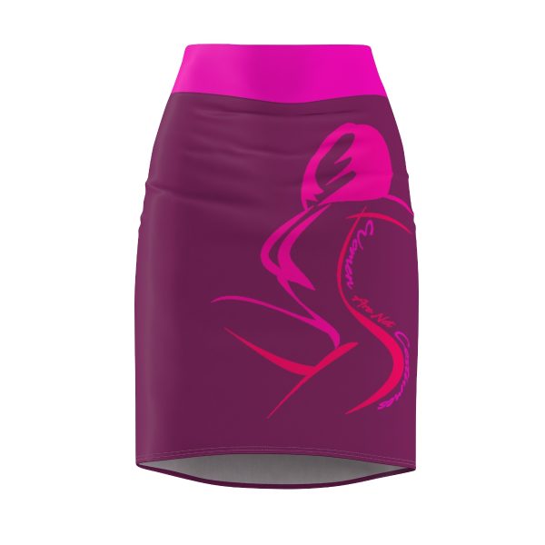Women's Pencil Skirt (AOP) - Women Are Not Costumes (Purple BG) - Image 2