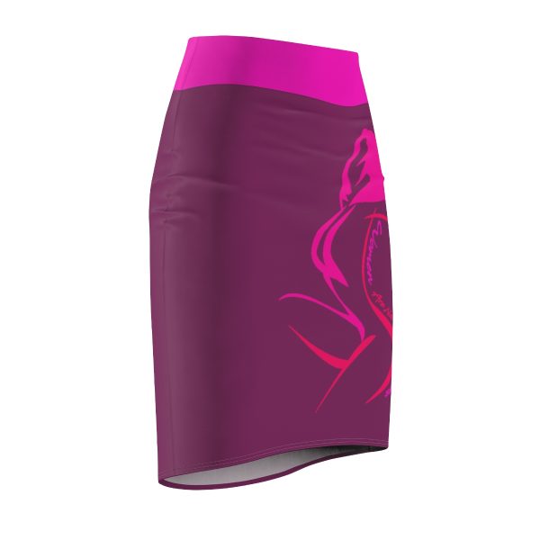 Women's Pencil Skirt (AOP) - Women Are Not Costumes (Purple BG) - Image 4