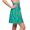 Women's Skater Skirt (AOP) - VOX POPULI Round Logo - Multi Turquoise BG - Image 35