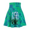 Women's Skater Skirt (AOP) - VOX POPULI Round Logo - Multi Turquoise BG - Image 37
