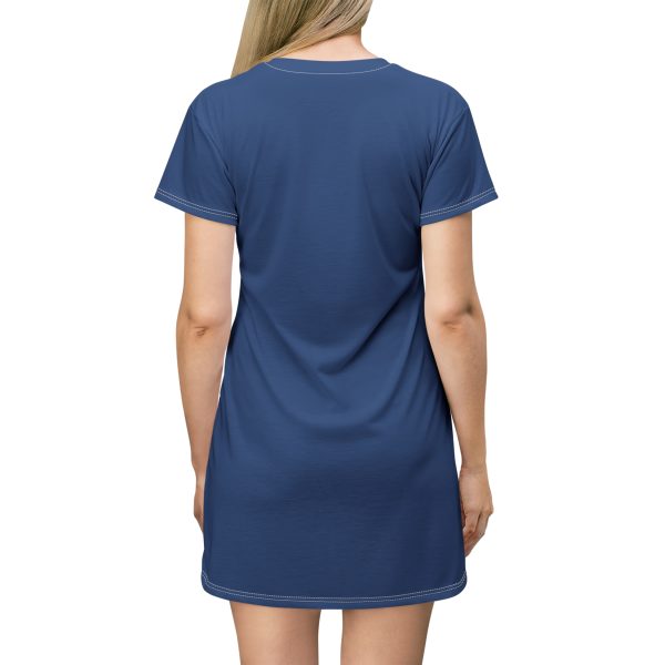 T-Shirt Dress (AOP) - END RACE BASED LAW Blue (Blue BG) - Image 3