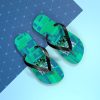 Flip Flops  - VOX POPULI Round Logo - Multi Turquoise BG - Image 10