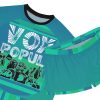 Women's Short Pajama Set (AOP) - VOX POPULI Round Logo - Multi Turquoise BG - Image 4