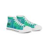 Men's High Top Sneakers  - VOX POPULI Round Logo - Multi Turquoise BG - Image 2