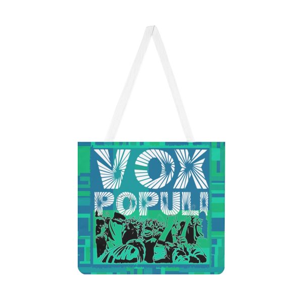 Shoulder Tote Bag (AOP) - VOX POPULI Square Logo - Multi Turquoise BG - Image 2
