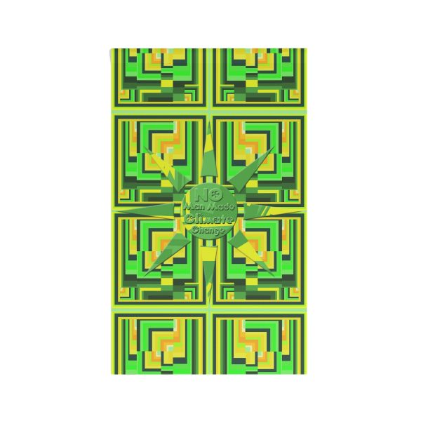 House Banner - No Man Made Climate Change - Multi Green Geometric BG - Image 3