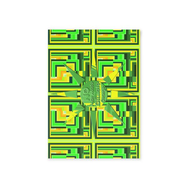 Holiday Cards (Two-sided print) - No Man Made Climate Change - Multi Green Geometric BG - Image 2