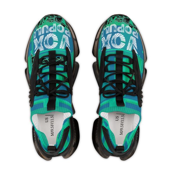 Men's Mesh Sneakers- VOX POPULI - Multi Turquoise BG - Image 3