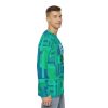 Men's Long Sleeve Shirt (AOP) - VOX POPULI Round Logo - Multi Turquoise BG - Image 6