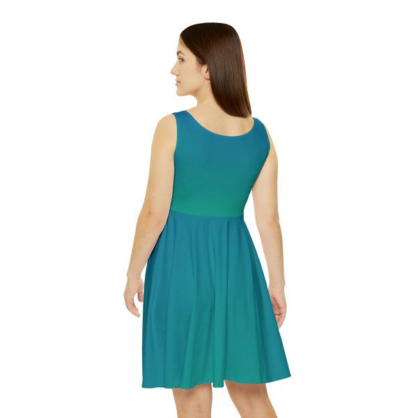 Women's Skater Dress (AOP) - VOX POPULI - Gradient Turquoise BG - Image 2