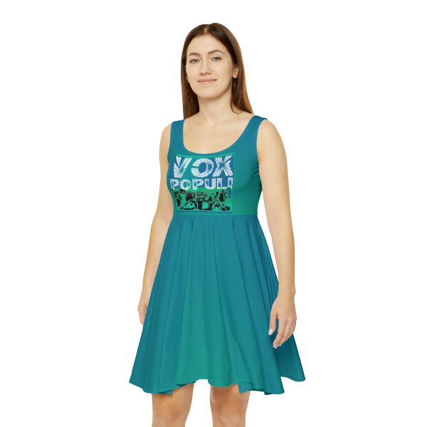 Women's Skater Dress (AOP) - VOX POPULI - Gradient Turquoise BG