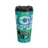 Stainless Steel Travel Mug - VOX POPULI Square Logo - Multi Turquoise BG - Image 2