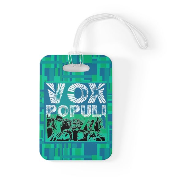 Bag Tag- VOX POPULI Square Logo - Multi Turquoise BG - Image 2