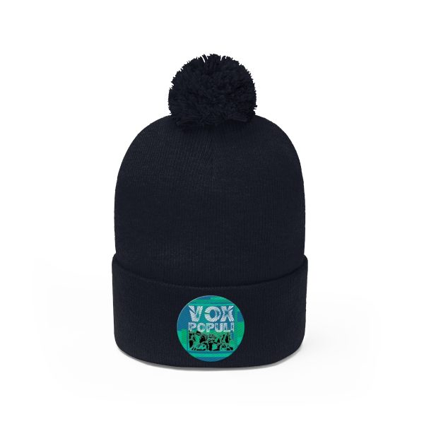 Pom Pom Beanie - VOX POPULI Round Logo - Image 34