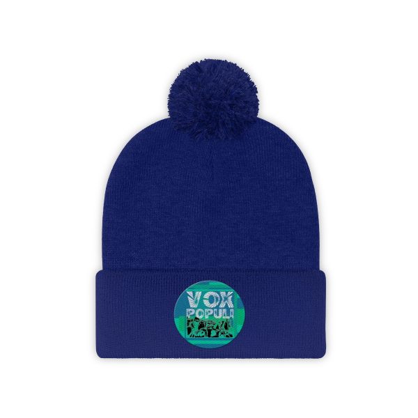 Pom Pom Beanie - VOX POPULI Round Logo - Image 29