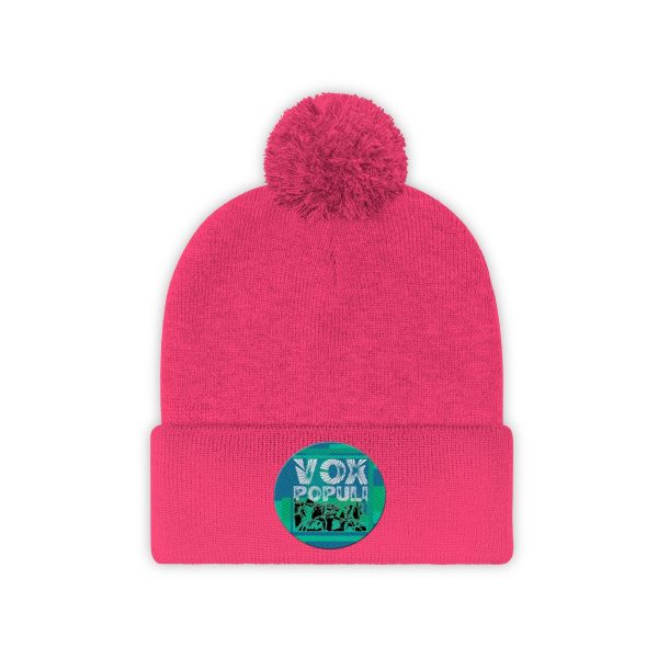 Pom Pom Beanie - VOX POPULI Round Logo - Image 2