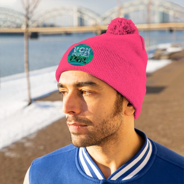 Pom Pom Beanie - VOX POPULI Round Logo - Image 4