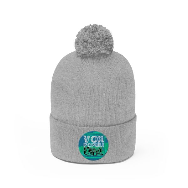 Pom Pom Beanie - VOX POPULI Round Logo - Image 6