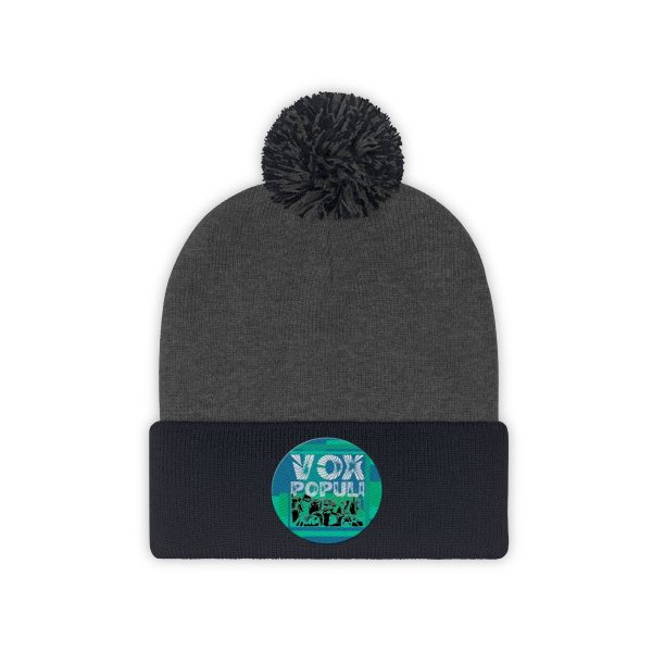 Pom Pom Beanie - VOX POPULI Round Logo - Image 17