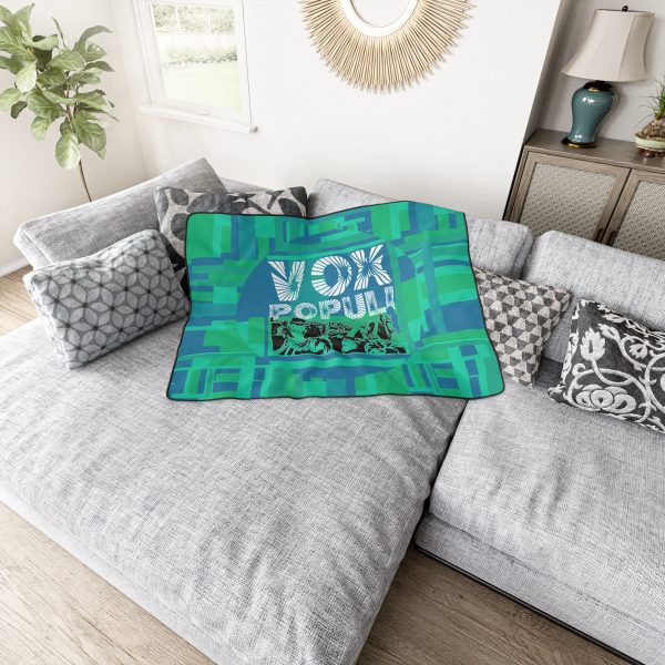 Polyester Blanket - VOX POPULI Round Logo - Multi Turquoise BG - Image 9