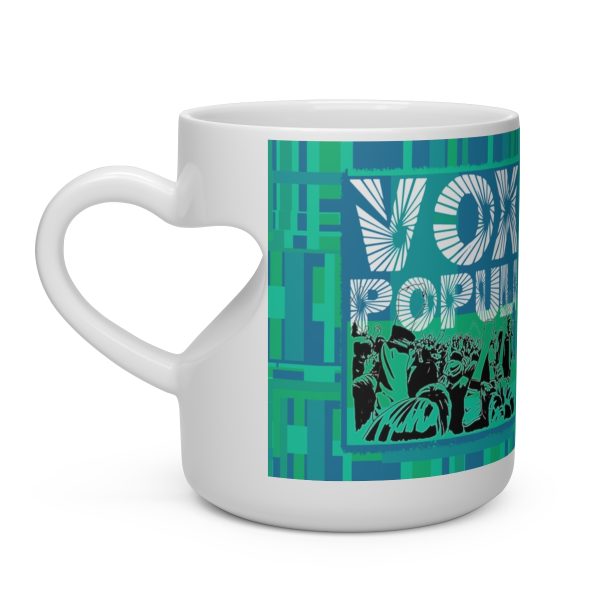 Heart Shape Mug - VOX POPULI Square Logo - Multi Turquoise BG