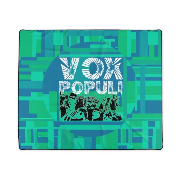 Polyester Blanket - VOX POPULI Round Logo - Multi Turquoise BG - Image 10