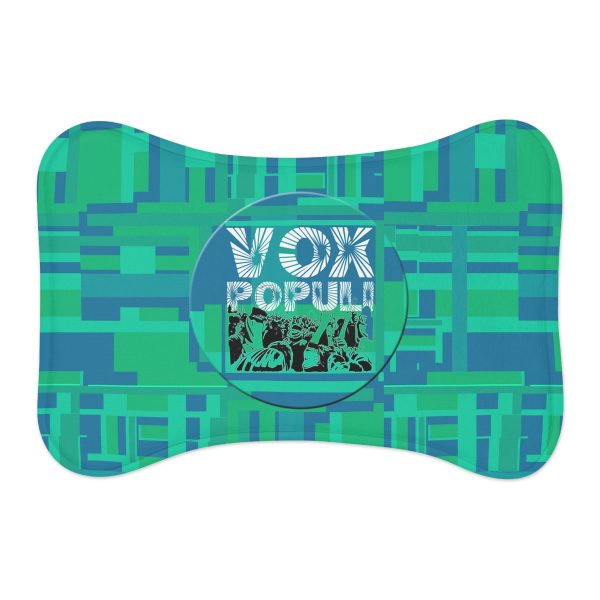 Pet Feeding Mats - VOX POPULI Round Logo - Multi Turquoise BG - Image 5