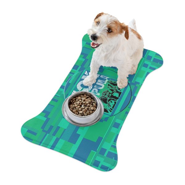 Pet Feeding Mats - VOX POPULI Round Logo - Multi Turquoise BG - Image 10