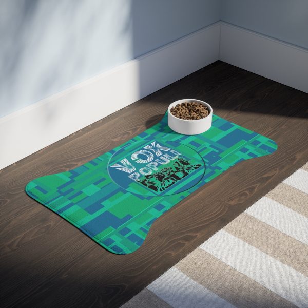 Pet Feeding Mats - VOX POPULI Round Logo - Multi Turquoise BG - Image 11