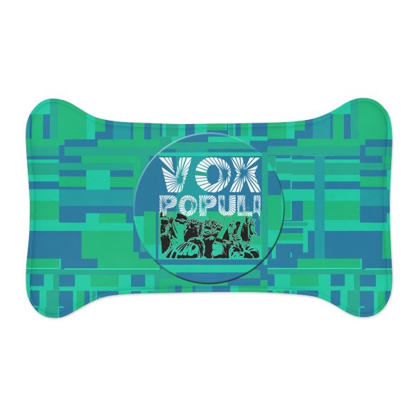 Pet Feeding Mats - VOX POPULI Round Logo - Multi Turquoise BG - Image 9