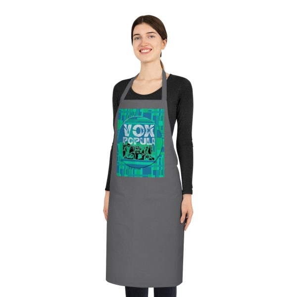 Cotton Apron - VOX POPULI Round Logo - Multi Turquoise BG - Image 4