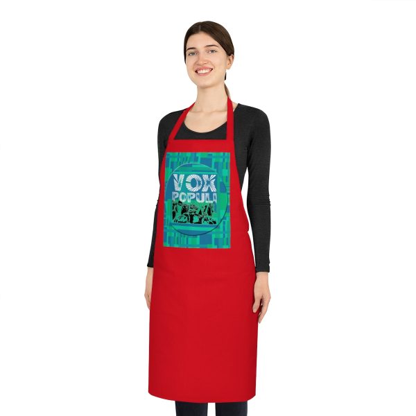 Cotton Apron - VOX POPULI Round Logo - Multi Turquoise BG