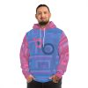 Fashion Hoodie (AOP) - Man In Woman Faded Blue and Pink Geometric BG