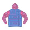 Fashion Hoodie (AOP) - Man In Woman Faded Blue and Pink Geometric BG - Image 3