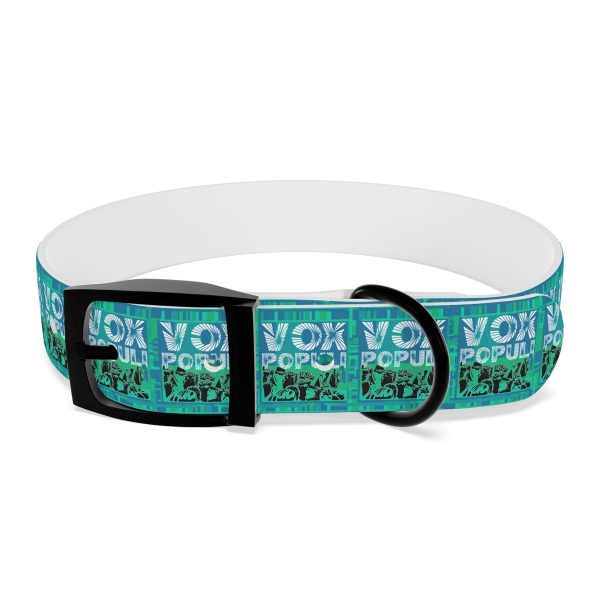 Dog Collar - VOX POPULI Square Logo - Multi Turquoise BG - Image 16