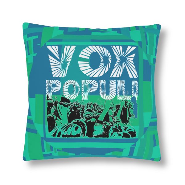 Waterproof Pillows  - VOX POPULI Round Logo - Multi Turquoise BG - Image 6