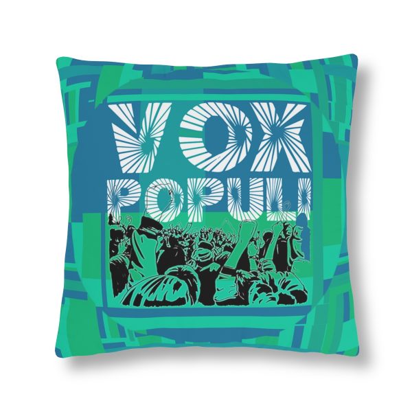 Waterproof Pillows  - VOX POPULI Round Logo - Multi Turquoise BG - Image 5