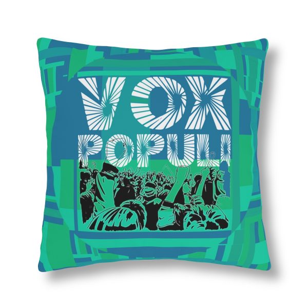 Waterproof Pillows  - VOX POPULI Round Logo - Multi Turquoise BG - Image 9