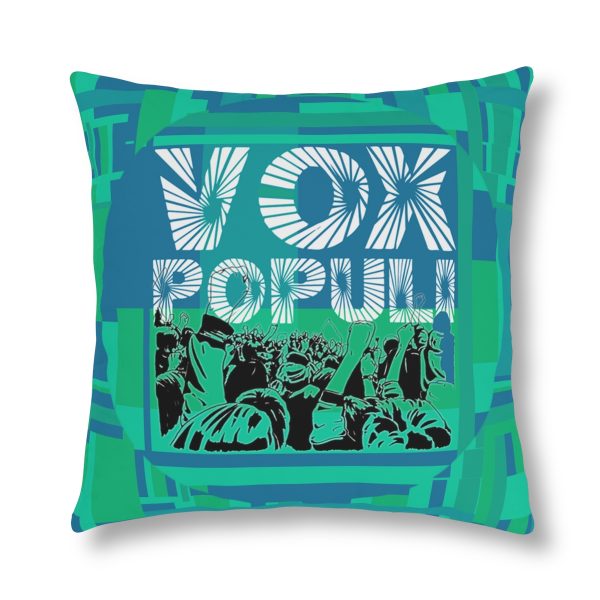 Waterproof Pillows  - VOX POPULI Round Logo - Multi Turquoise BG - Image 13