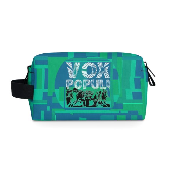 Toiletry Bag - VOX POPULI Round Logo - Multi Turquoise BG - Image 3