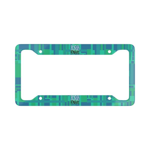 License Plate Frame - VOX POPULI Square Logo - Multi Turquoise BG - Image 2
