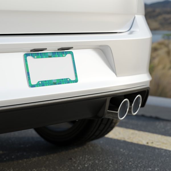 License Plate Frame - VOX POPULI Square Logo - Multi Turquoise BG - Image 4