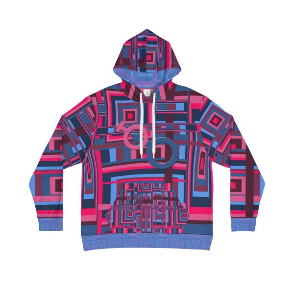 Men's Hoodie (AOP) - Man In Woman Geometric BG - Image 2