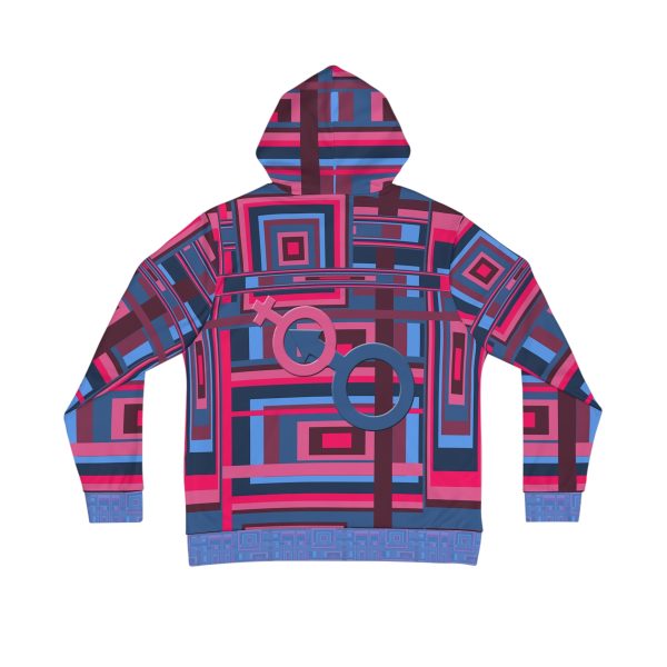 Men's Hoodie (AOP) - Man In Woman Geometric BG - Image 3