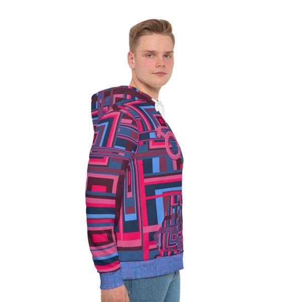 Men's Hoodie (AOP) - Man In Woman Geometric BG - Image 5