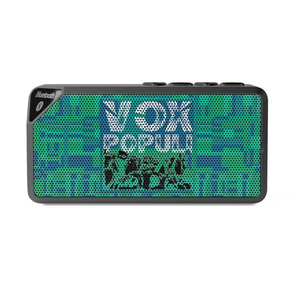 Jabba Bluetooth Speaker - VOX POPULI Square Logo - Multi Turquoise BG