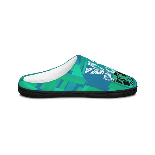 Women's Indoor Slippers - VOX POPULI Round Logo - Multi Turquoise BG - Image 6