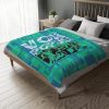 Velveteen Minky Blanket (Two-sided print) - VOX POPULI Square Logo - Multi Turquoise BG - Image 9